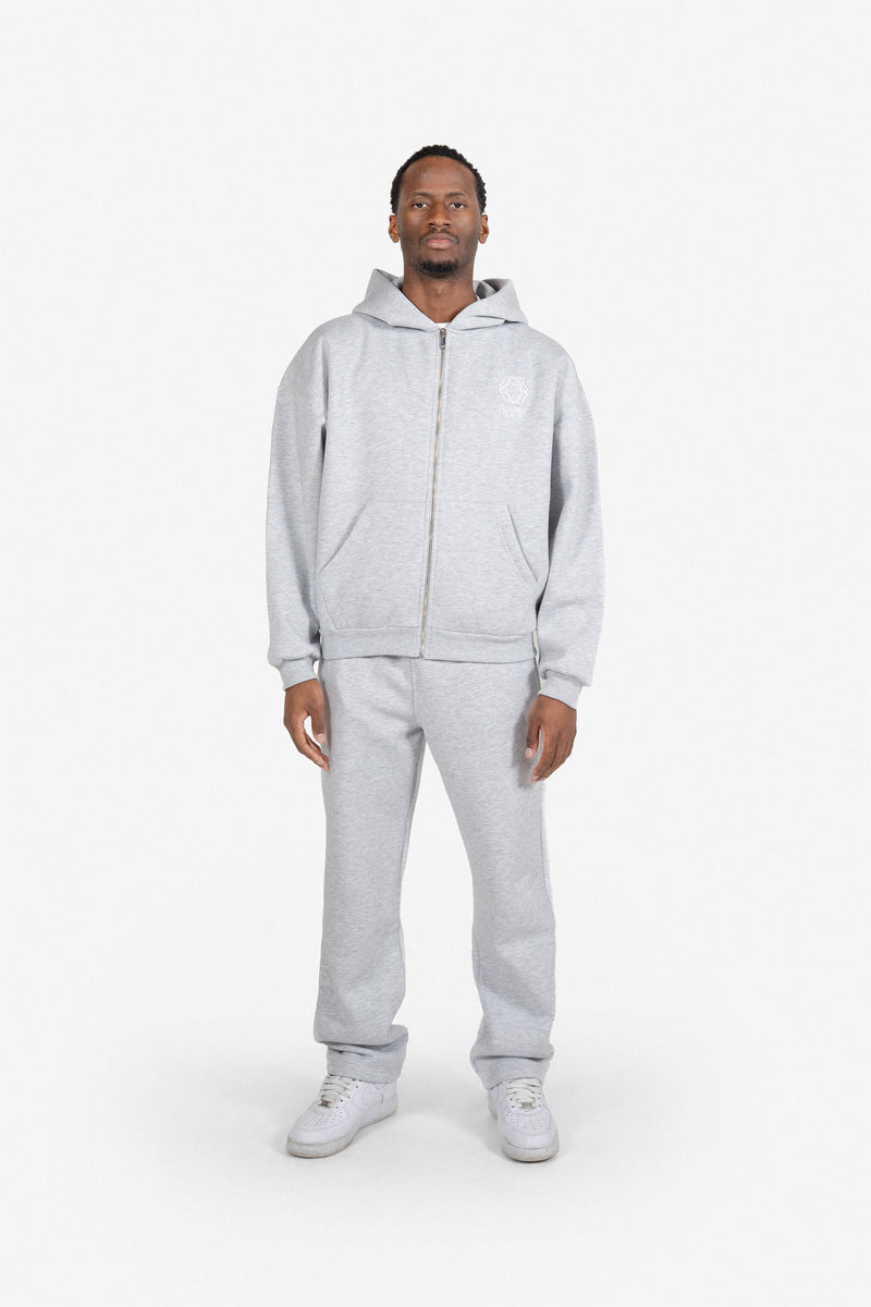 Light Grey Melange - Zip Set