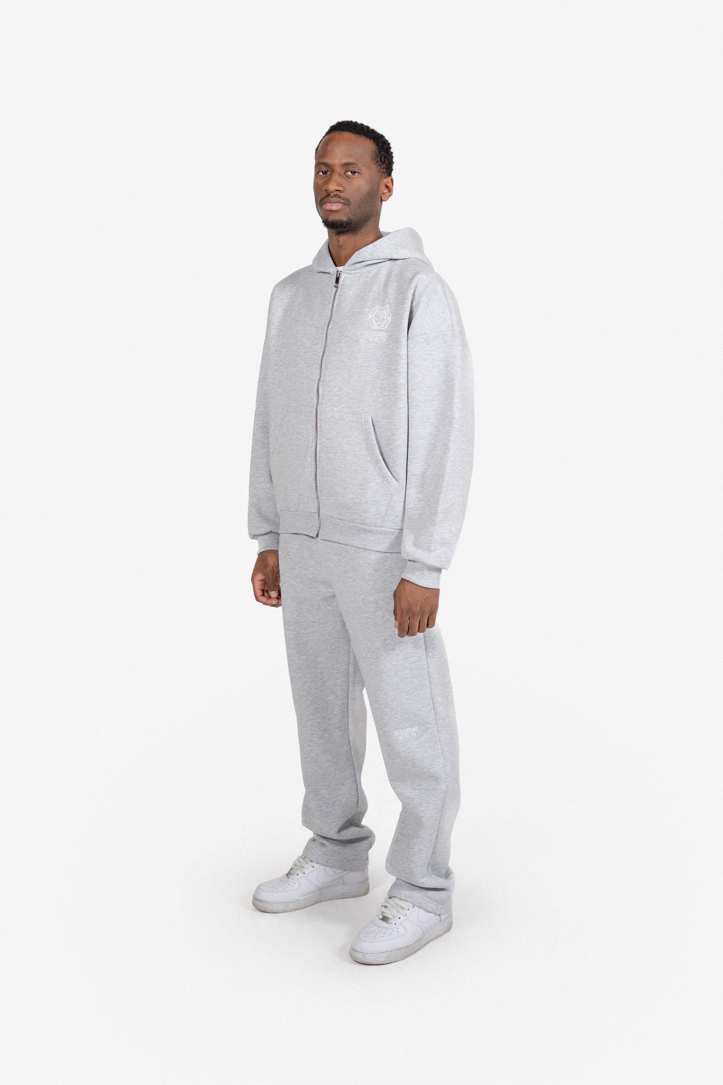 Light Grey Melange - Zip Set