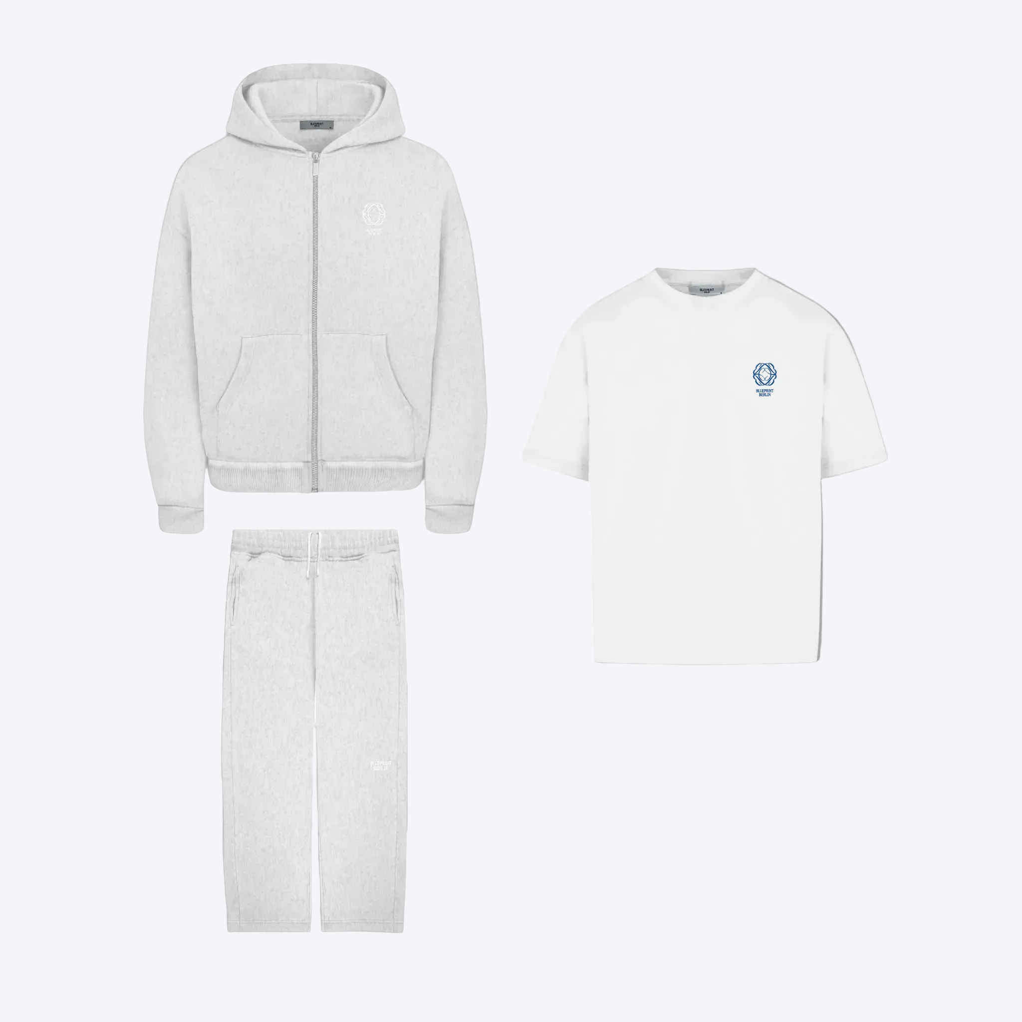 Light Grey Melange - Zip Set