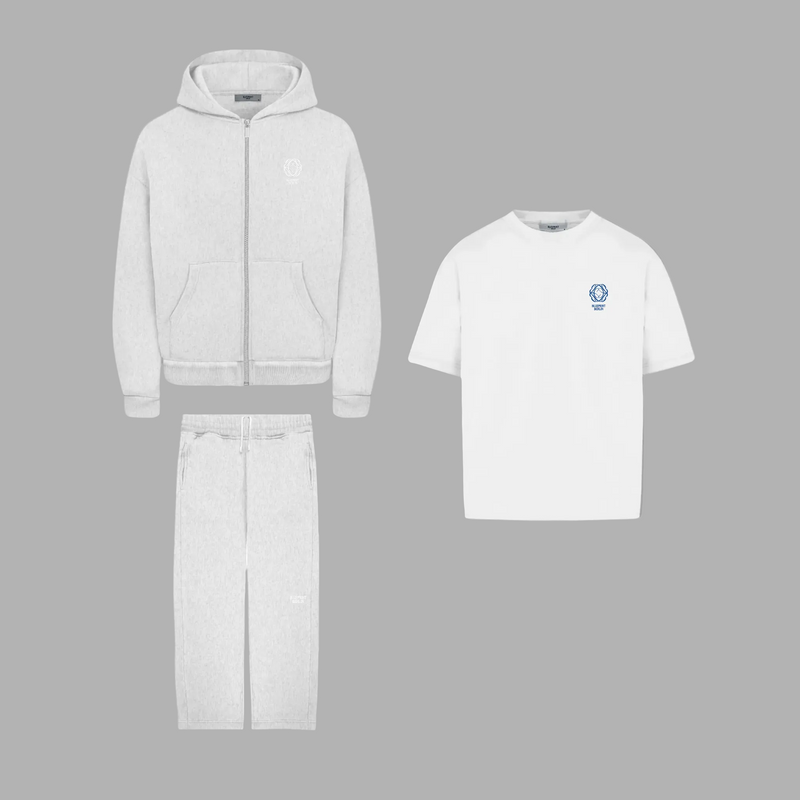 Light Grey Melange - Zip Set