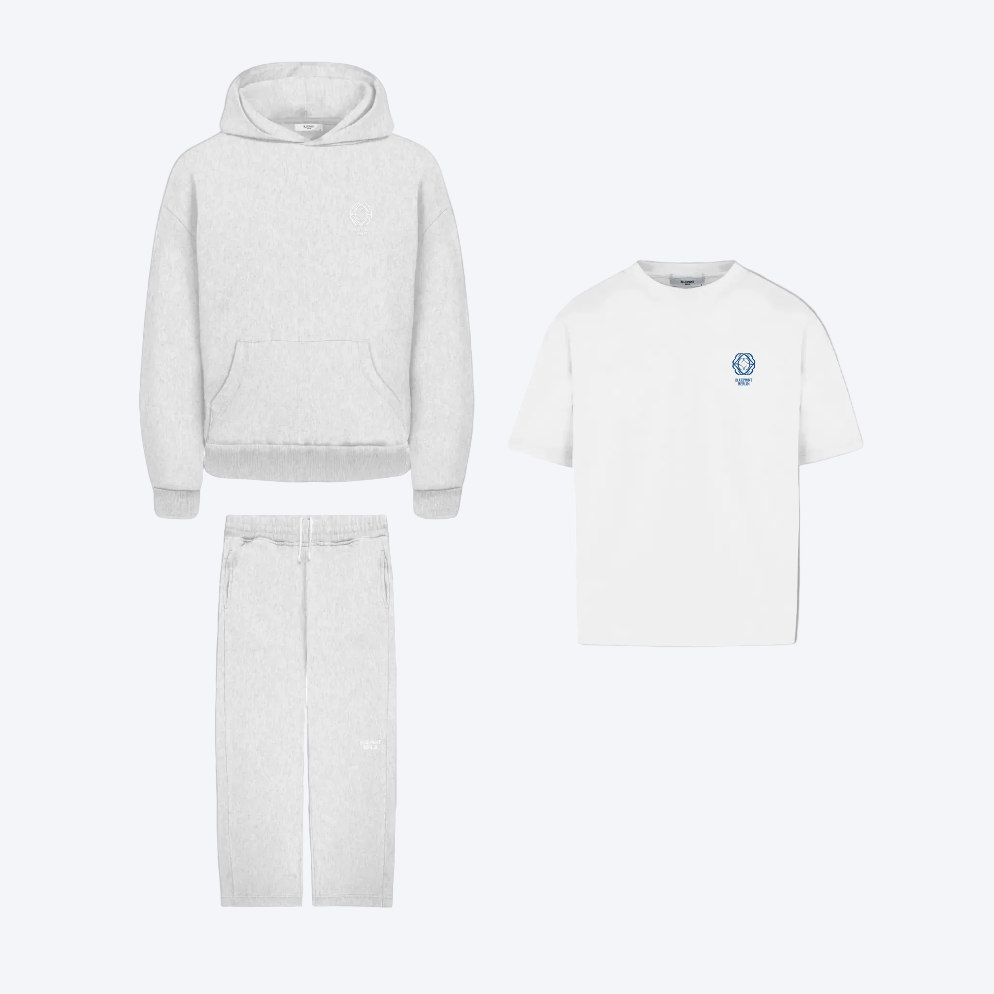 Light Grey Melange - Hoodie Set