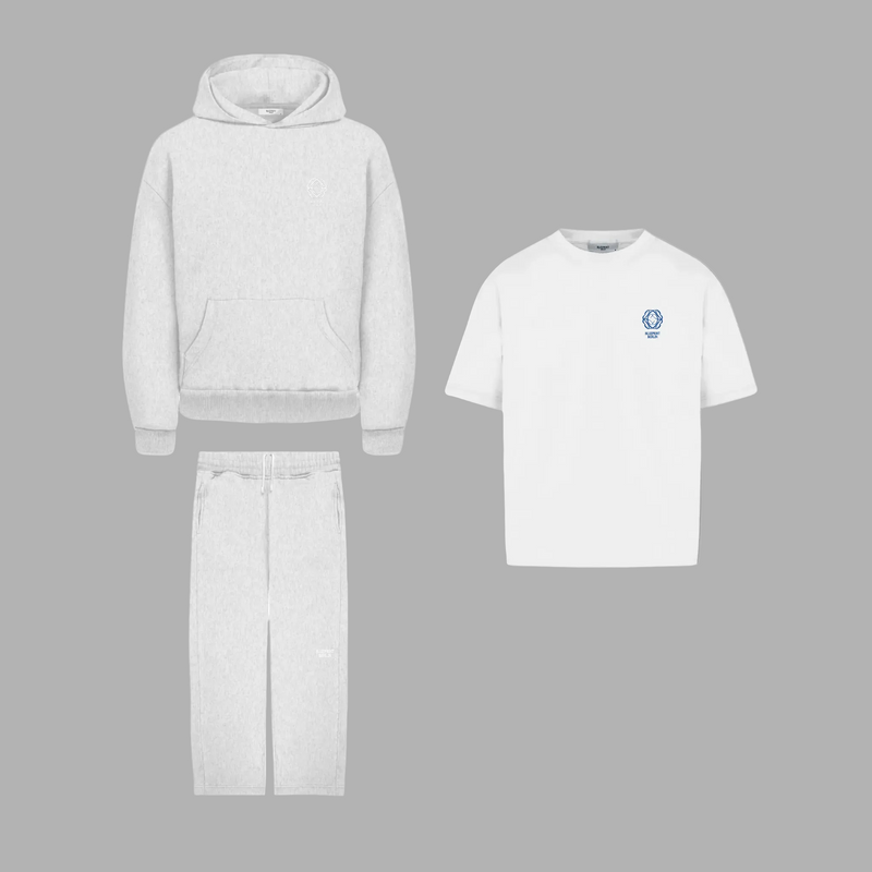 Light Grey Melange - Hoodie Set