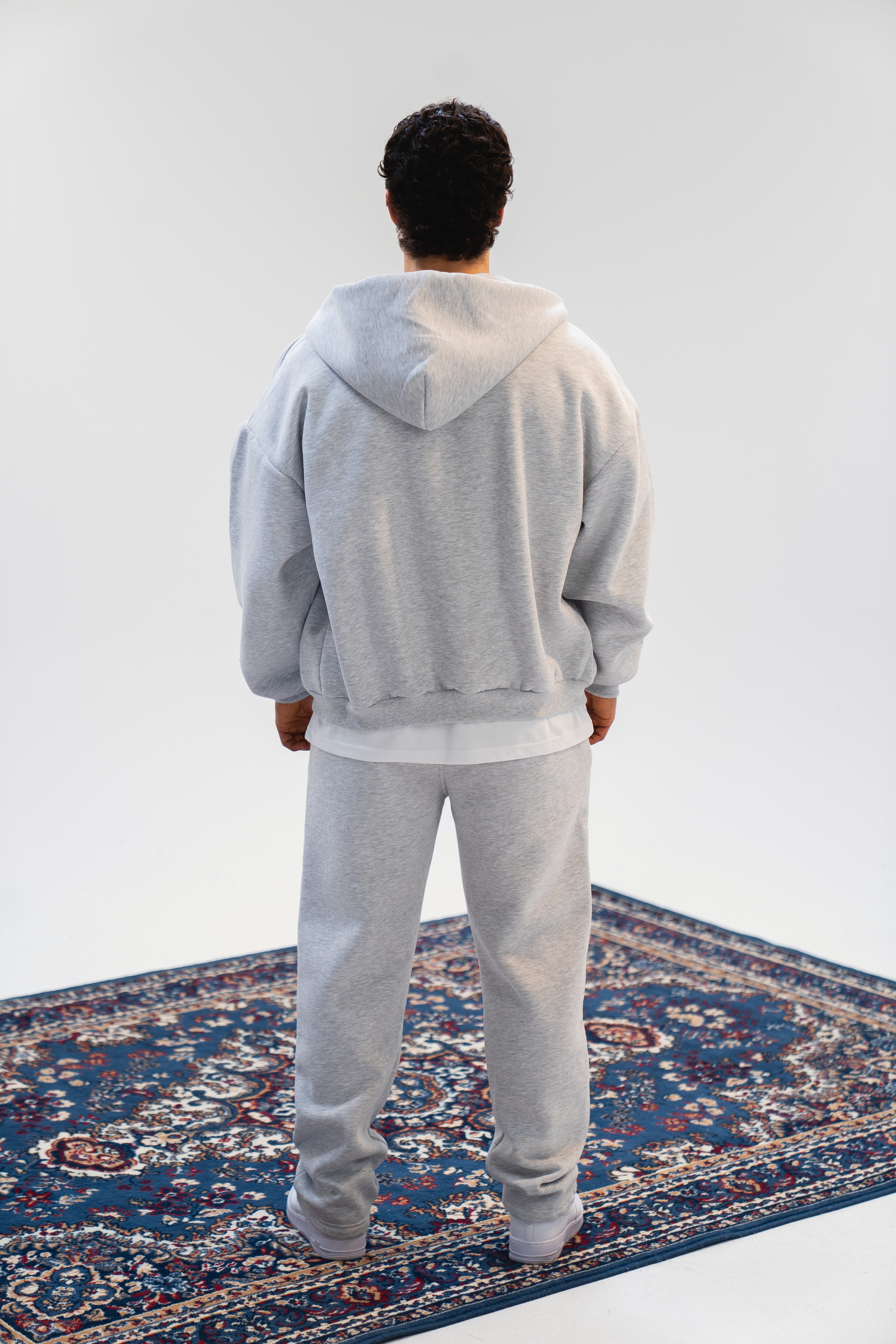 Light Grey Melange Zip Hoodie